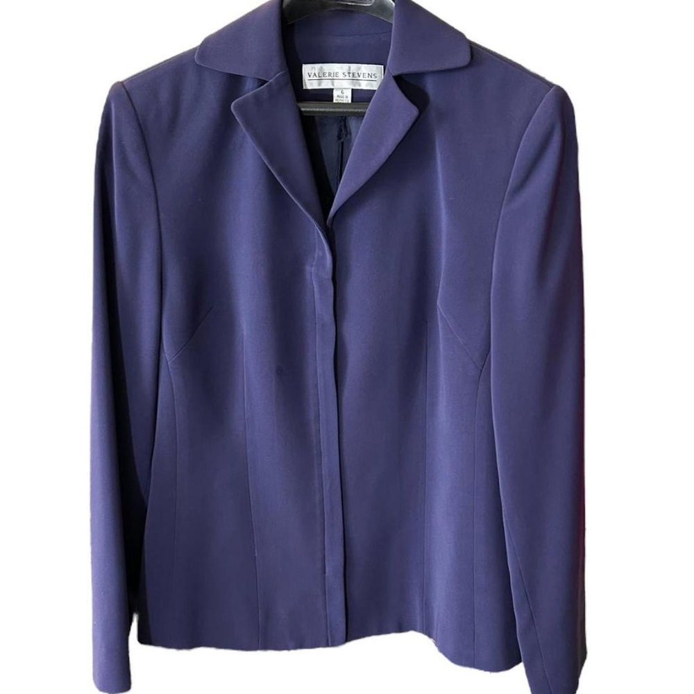 Valerie Stevens Vintage Womens (6) Blue Lapis Blazer Jacket Lined. Retail: $175